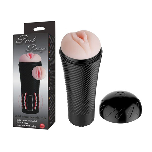Pink Pussy Vibrating Flashlight Realistic Lips Toy