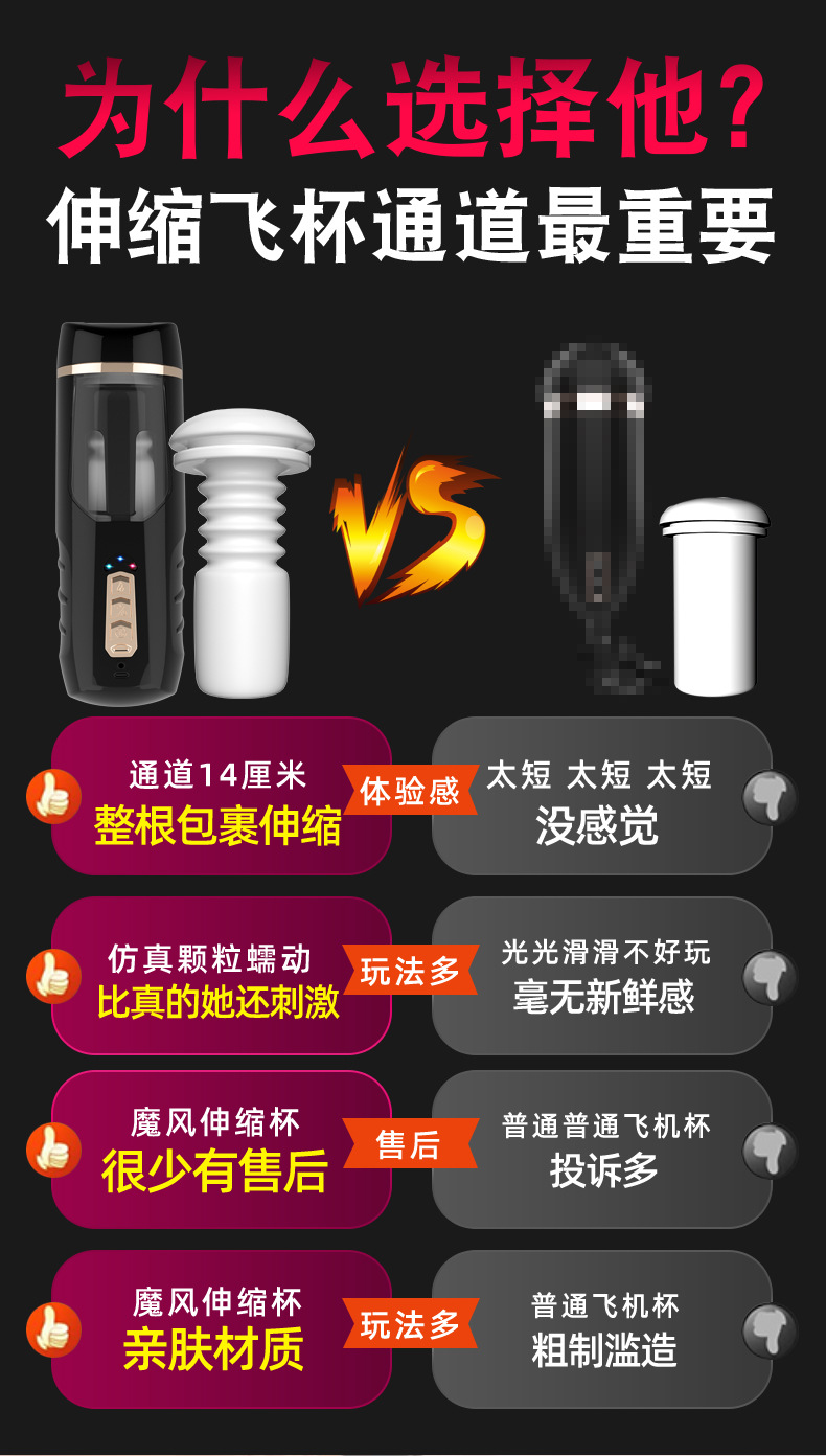 Âm đạo giả Jiuai rung thụt gắn tường nhiệt âm thanh kích thích