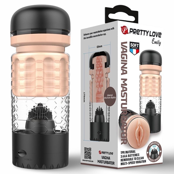 Âm đạo giả Pretty Love Emily lưỡi rung liếm siêu kích thích