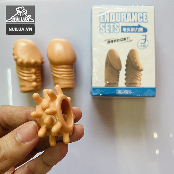 Bộ 03 đôn silicon nối dài dương vật gân gai tăng khoái cảm
