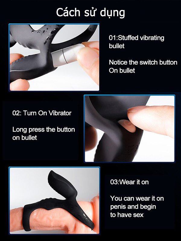 Vòng Rung Tình Yêu Huwei Lock Ring Kéo Dài Thời Gian Quan Hệ