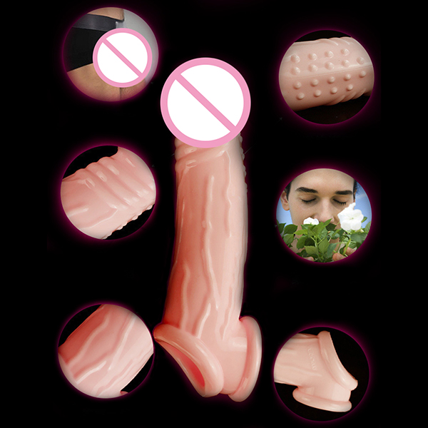 Strap-On Smooth Wearable Penis Condom with Ring
