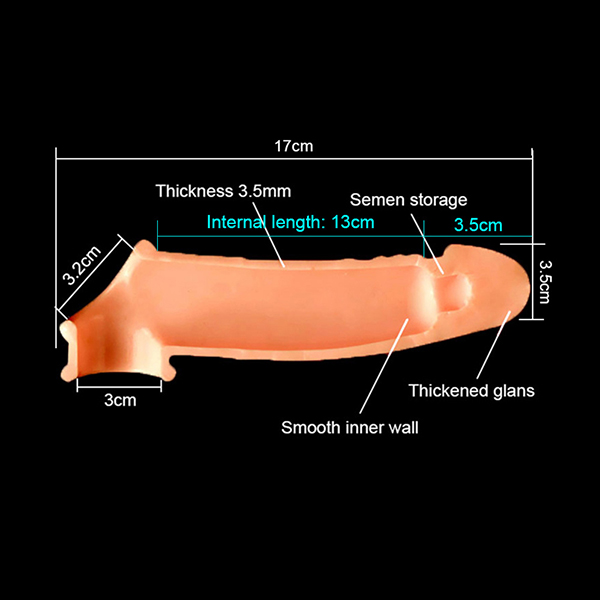 Strap-On Smooth Wearable Penis Condom with Ring