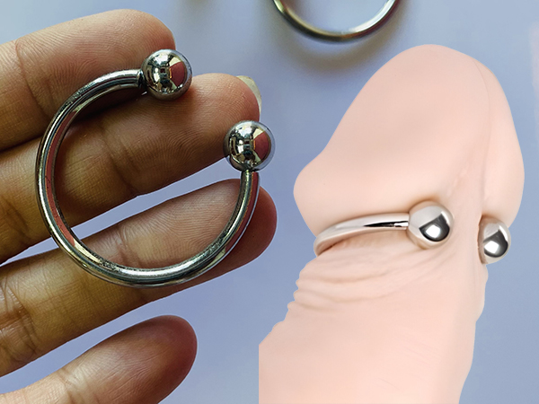 Vòng Inox 2 Bi Hở Siêu Bền Tăng Khoái Cảm Nam Giới