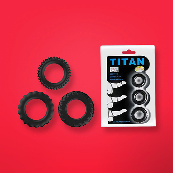 Bộ 03 vòng đeo chống xuất tinh sớm Titan