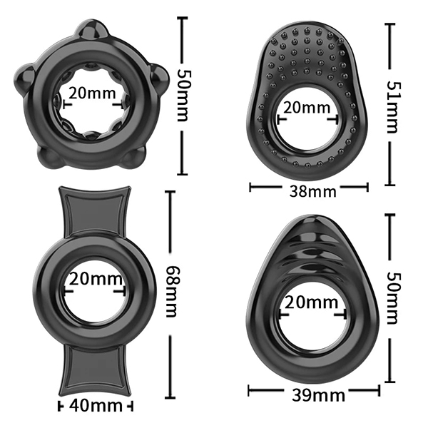 Bộ 4 vòng silicon dương vật kéo dài thời gian quan hệ hiệu quả