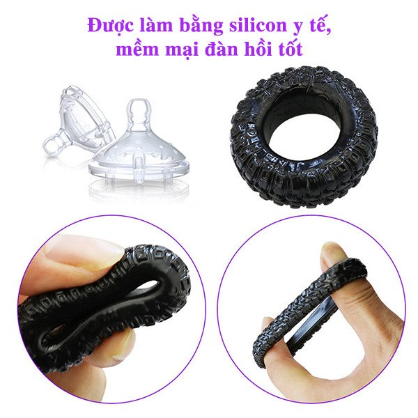 Vòng đeo chống xuất tinh sớm Rally Tire silicon mềm mại chất lượng