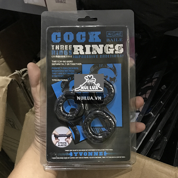 Bộ 03 vòng chống xuất tinh sớm Baile Yvonne tăng khoái cảm Bộ 03 vòng chống xuất tinh sớm Baile Yvonne tăng khoái cảm