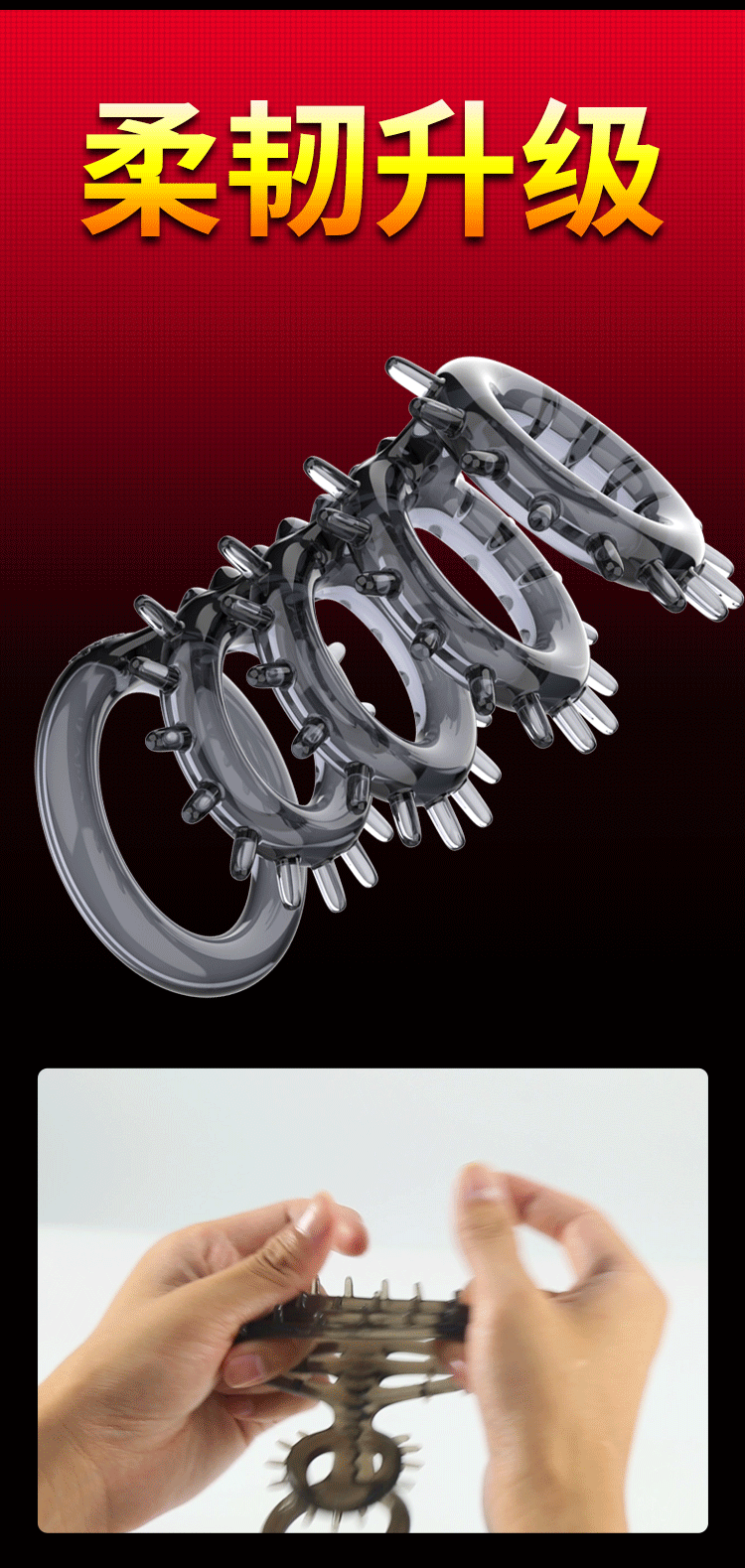 Bộ vòng đeo dương vật silicon chống xuất tinh sớm Yunman kéo dài thời gian quan hệ