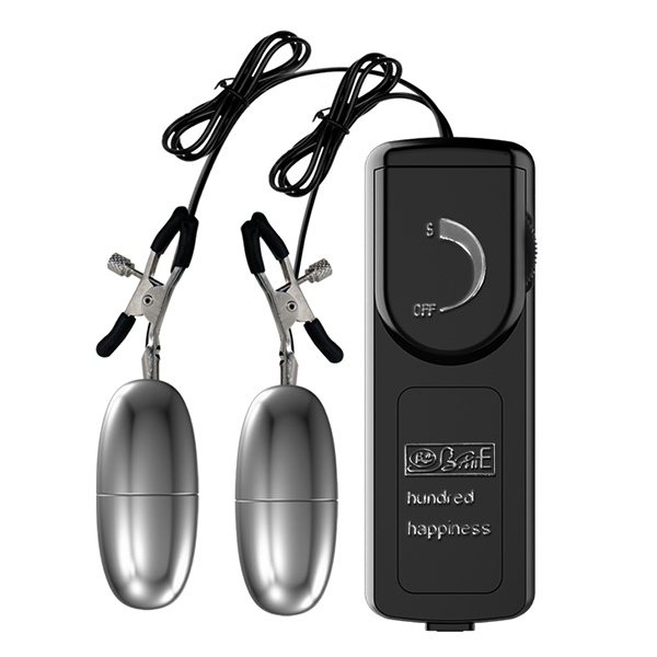 Double Vibrating Egg with Nipple Clamps Exciting Couples Toy