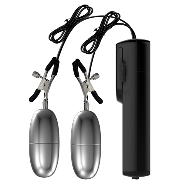 Double Vibrating Egg with Nipple Clamps Exciting Couples Toy
