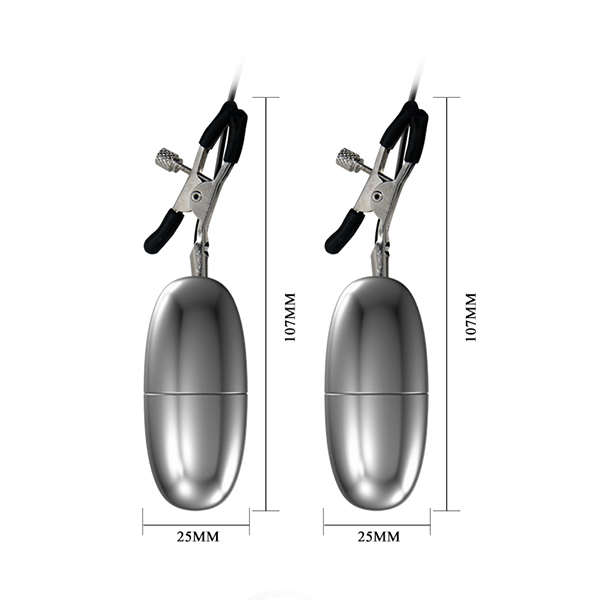 Double Vibrating Egg with Nipple Clamps Exciting Couples Toy