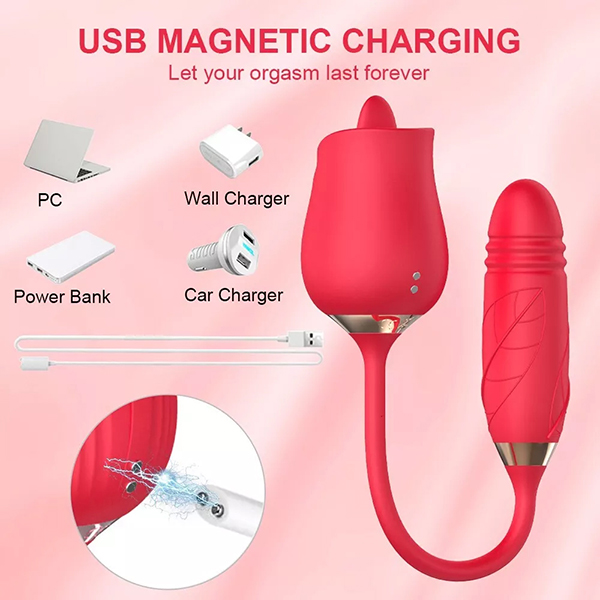 Trứng rung hoa hồng 2 đầu thụt liếm đa năng chuẩn giá tốt