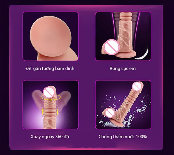 Dương Vật Giả Hít Tường Rung Thụt Đa Năng Kích Thích Cực Mạnh