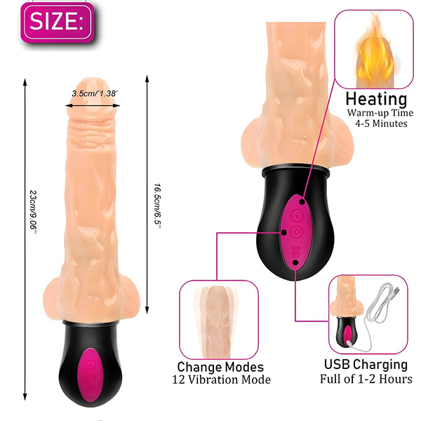 Dương vật giả XINLV XL-912 rung nhiệt 12 chế độ siêu thực