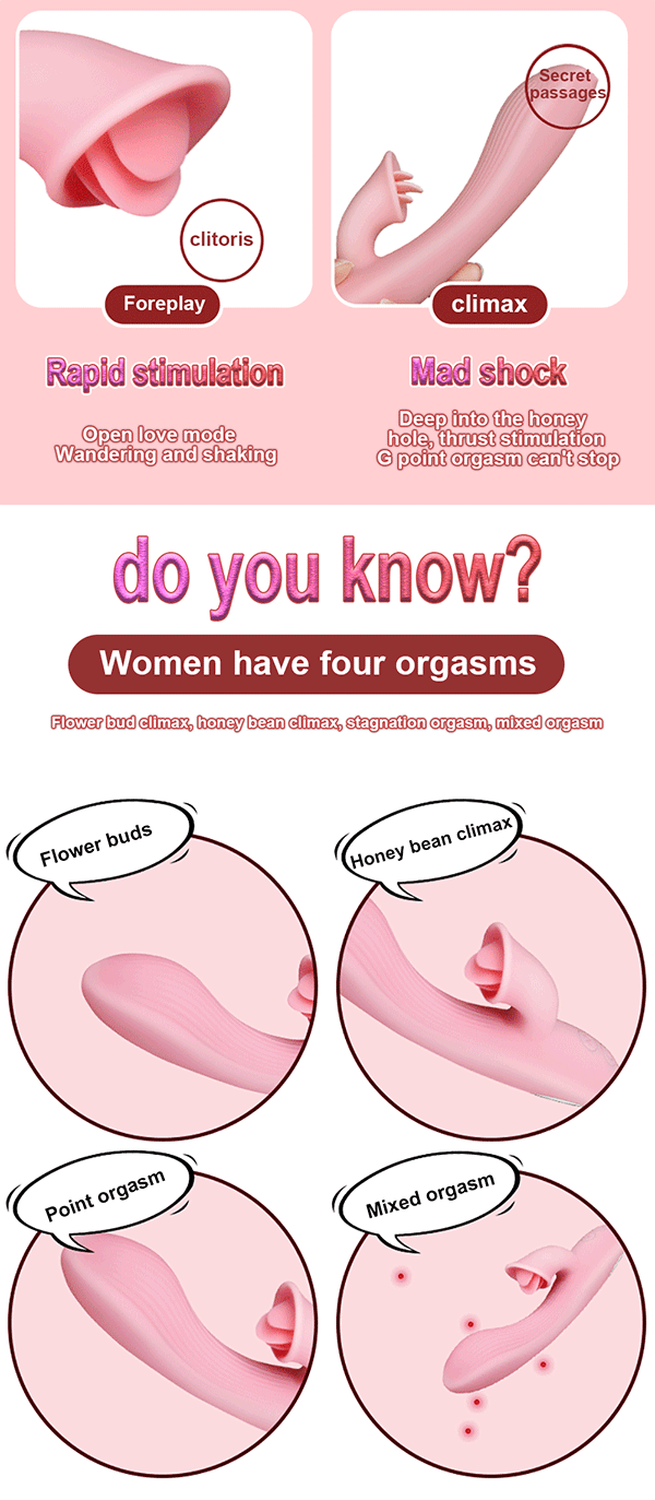 Dương vật giả Quejoy lưỡi rung liếm điểm G đa chức năng kích thích