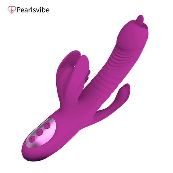 Dương vật giả 3 nhánh rung thụt sưởi ấm đa chức năng kích thích