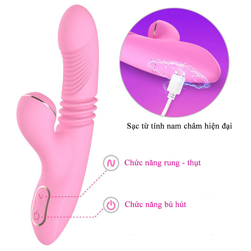 Dương vật giả Dibe rung thụt ngoáy bú hút, kích thích cực mạnh