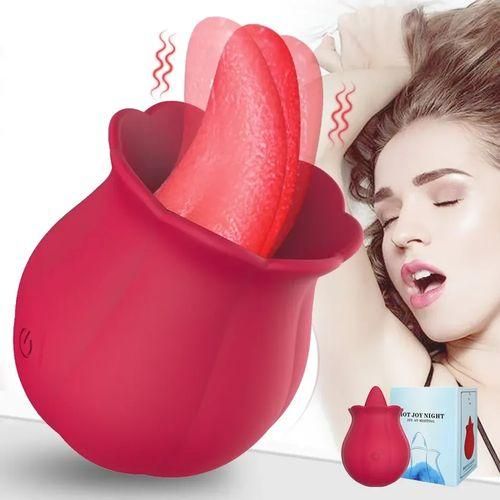 Bông Hồng Lưỡi Liếm HOT JOY NIGHT Silicon Rung 10 Chế Độ 