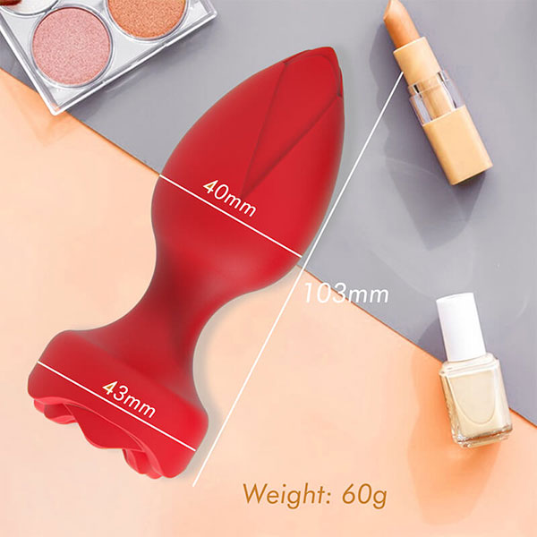 Remote Controlled Rose 10 Speed Silicone Prostate Massager Anal Plug