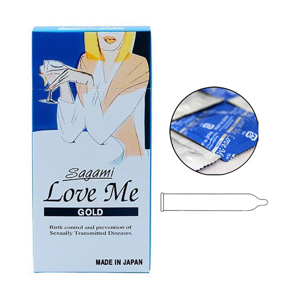 Bao cao su Sagami Love Me Gold hộp 10 chiếc siêu mỏng an toàn tuyệt đối 
