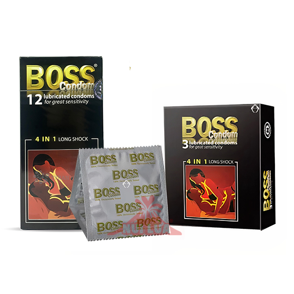 Bao cao su Boss 4 in 1 kéo dài thời gian gân gai siêu mỏng 