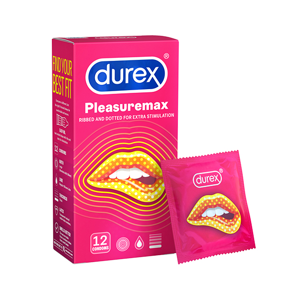 Bao cao su Durex Pleasuremax gân hạt kích thích tối đa hộp 12 cái 