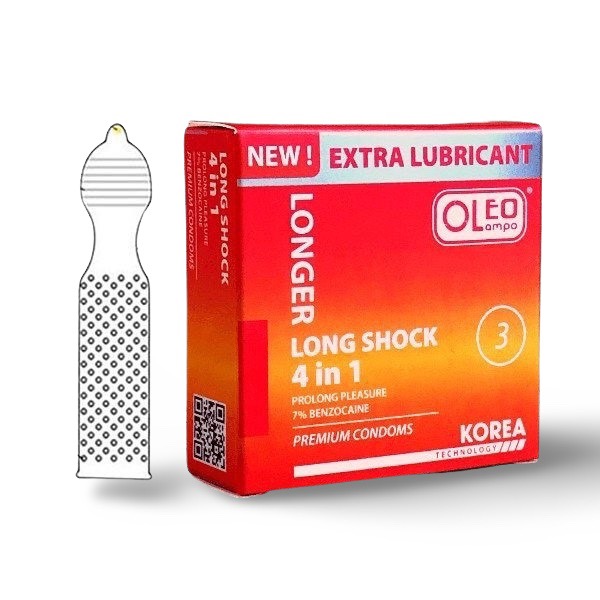 Bao cao su Oleo Lampo Longshock 4in1 kéo dài thời gian quan hệ 