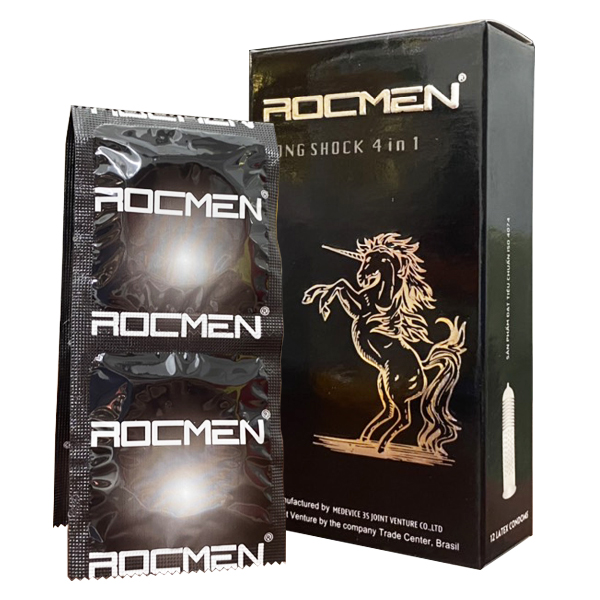 Bao Cao Su Chống Xuất Tinh Sớm Rocmen 4in1 Gai Li Ti Kéo Dài Quan Hệ 