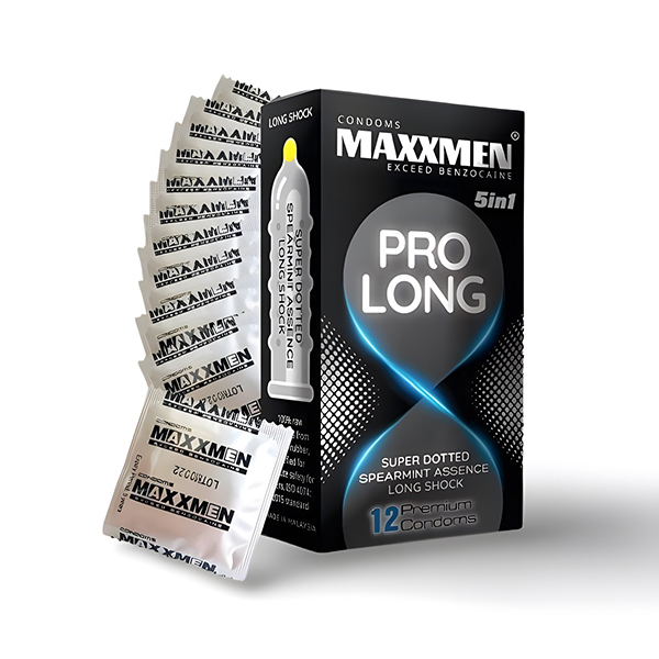 Bao cao su Maxxmen 5in1 Prolong kéo dài quan hệ gân gai tăng khoái cảm 