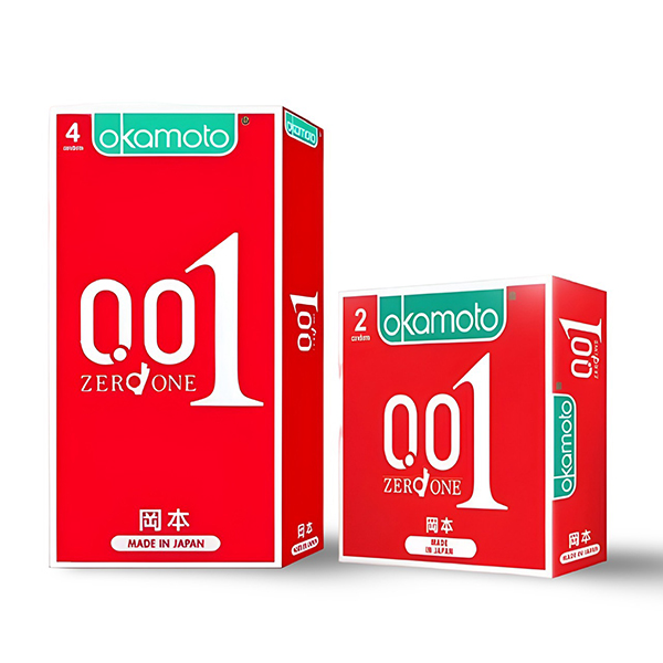 Bao cao su siêu mỏng Okamoto 0.01 PU mỏng nhất siêu chân thật 