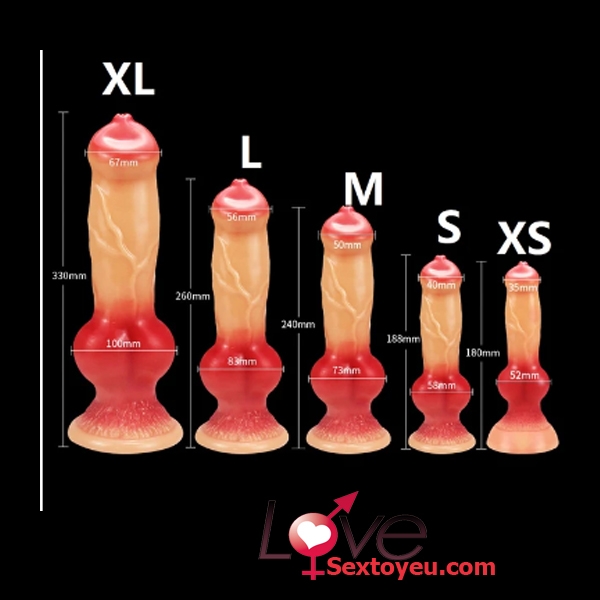Dương vật giả chó silicon siêu mềm nhiều kích thước chân thật 