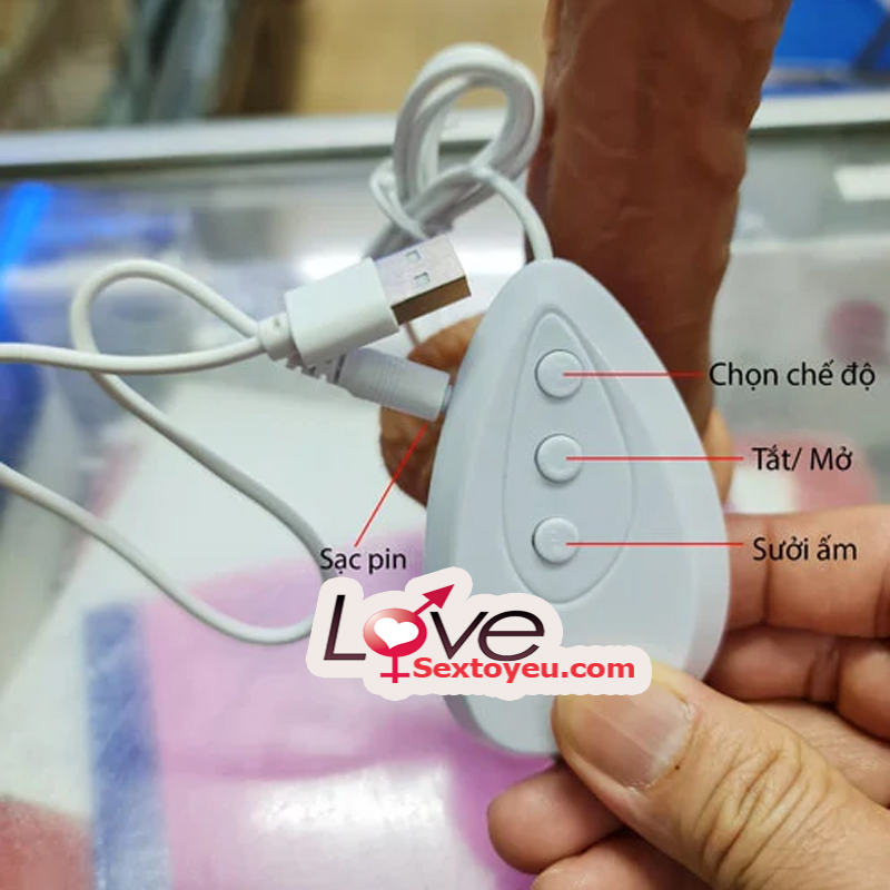 Dương Vật Giả Silicon Rung Thụt Sưởi Ấm Mềm Mại Như Thật Kích Thích