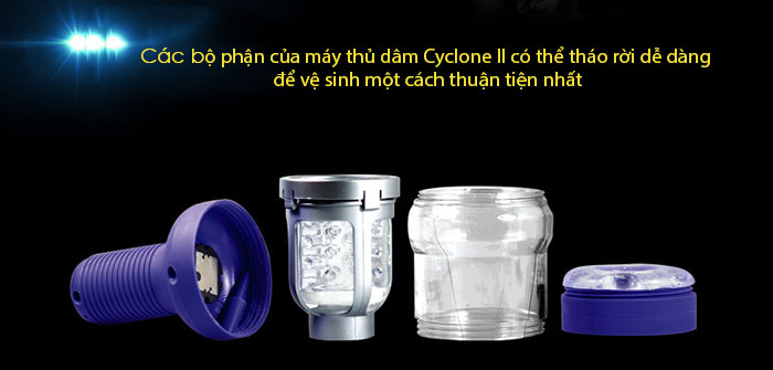 Máy thủ dâm nam Cyclone II rung xoay 360 độ silicon ABS an toàn