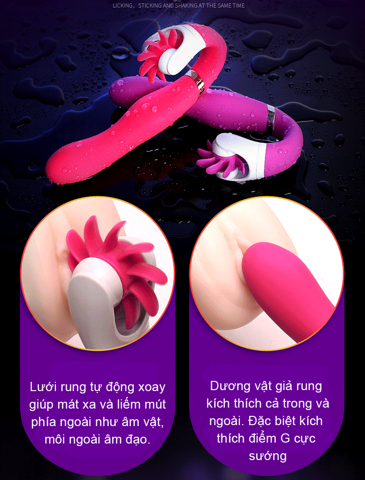 Máy rung liếm điểm G Dave cho nữ đa chế độ rung kích thích