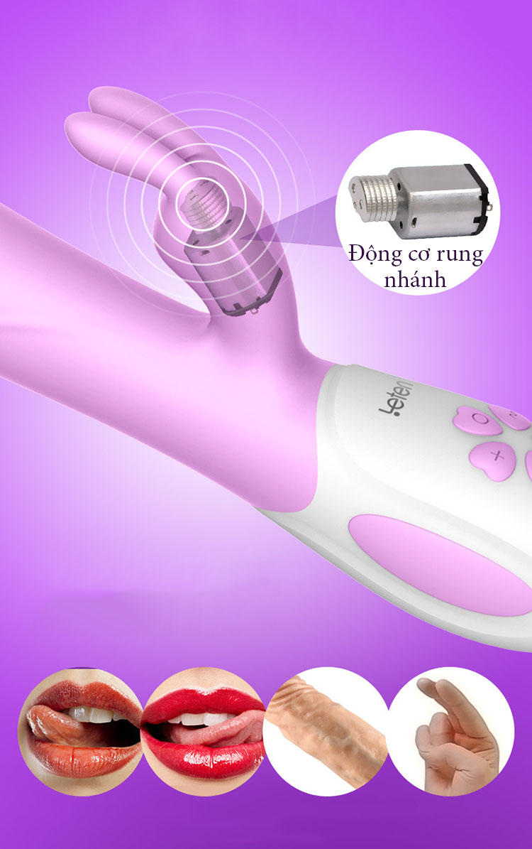 Dương vật Letten Swing 360 độ rung ngoáy sưởi ấm mềm mại