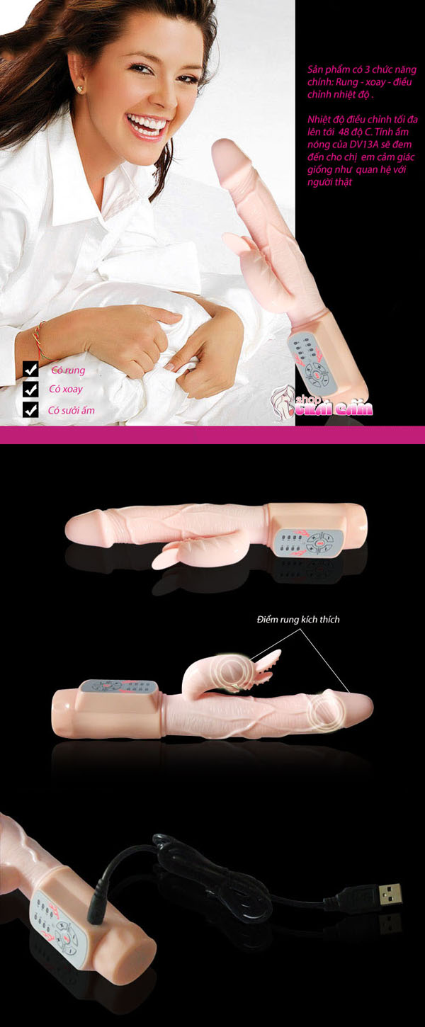 Dương vật giả rung ngoáy, sưởi ấm, nhỏ gọn tiện dụng