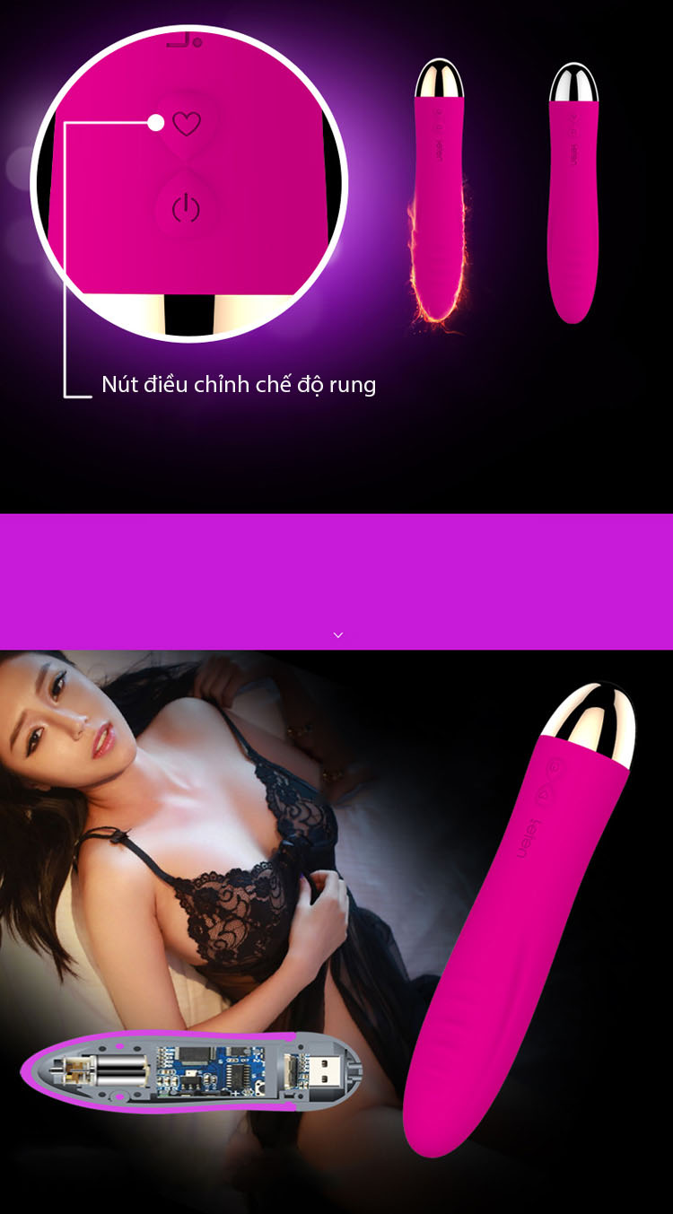 Thanh rung mini sạc pin có chức năng sưởi ấm, siêu mềm mại