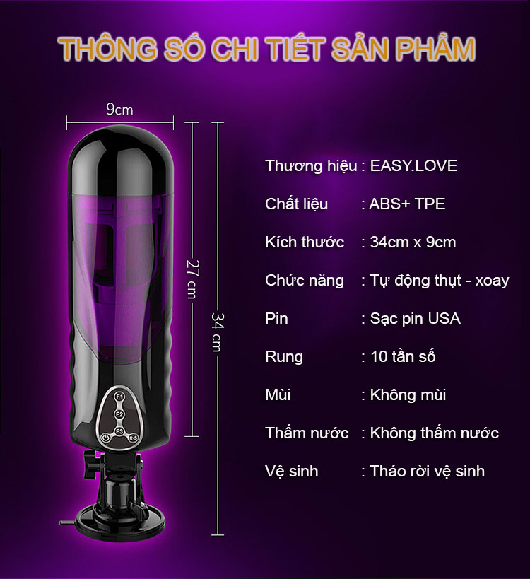 Máy thủ dâm tự động Telescopic Sweetheart II kích thích mạnh mẽ nam