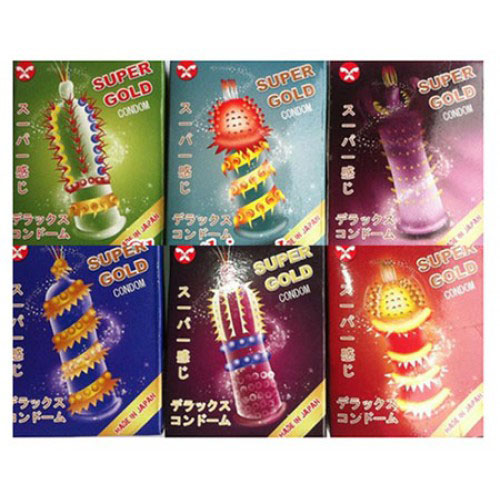 Super Gold Extra Ribbed Condom Enhance G-Spot Pleasure Soft