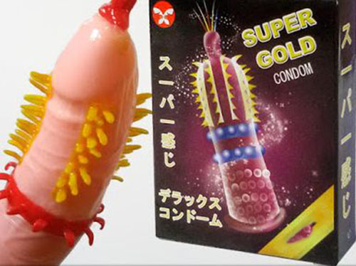Super Gold Extra Ribbed Condom Enhance G-Spot Pleasure Soft