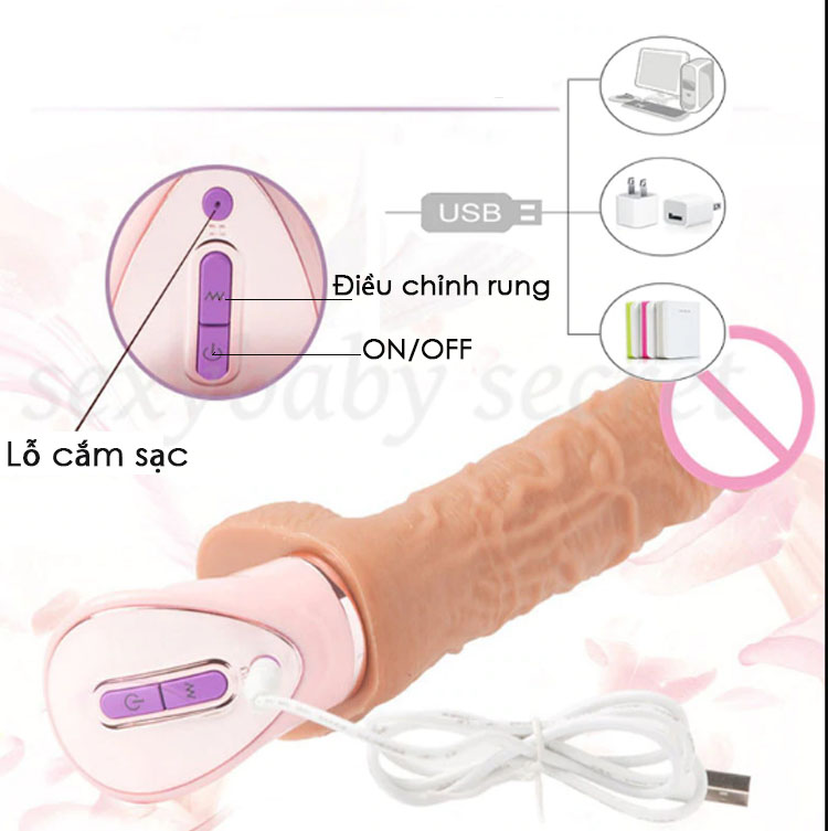 Dương vật cao cấp Joker silicon mềm mịn rung sưởi ấm 7 chế độ