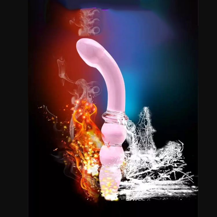 Dildo thủy tinh hồng kích thích hậu môn an toàn