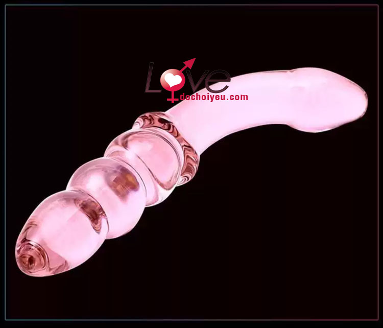 Dildo thủy tinh hồng kích thích hậu môn an toàn
