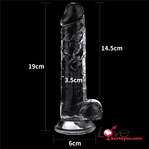 Dương vật giả trong suốt Lovetoy Flawless Clear 7.5cm TPE kích thích nữ