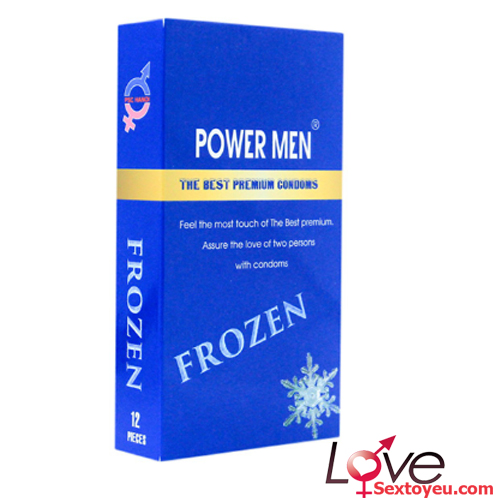 Bao cao su gai Powermen Frozen bạc hà lạnh mát – Hộp 12 cái