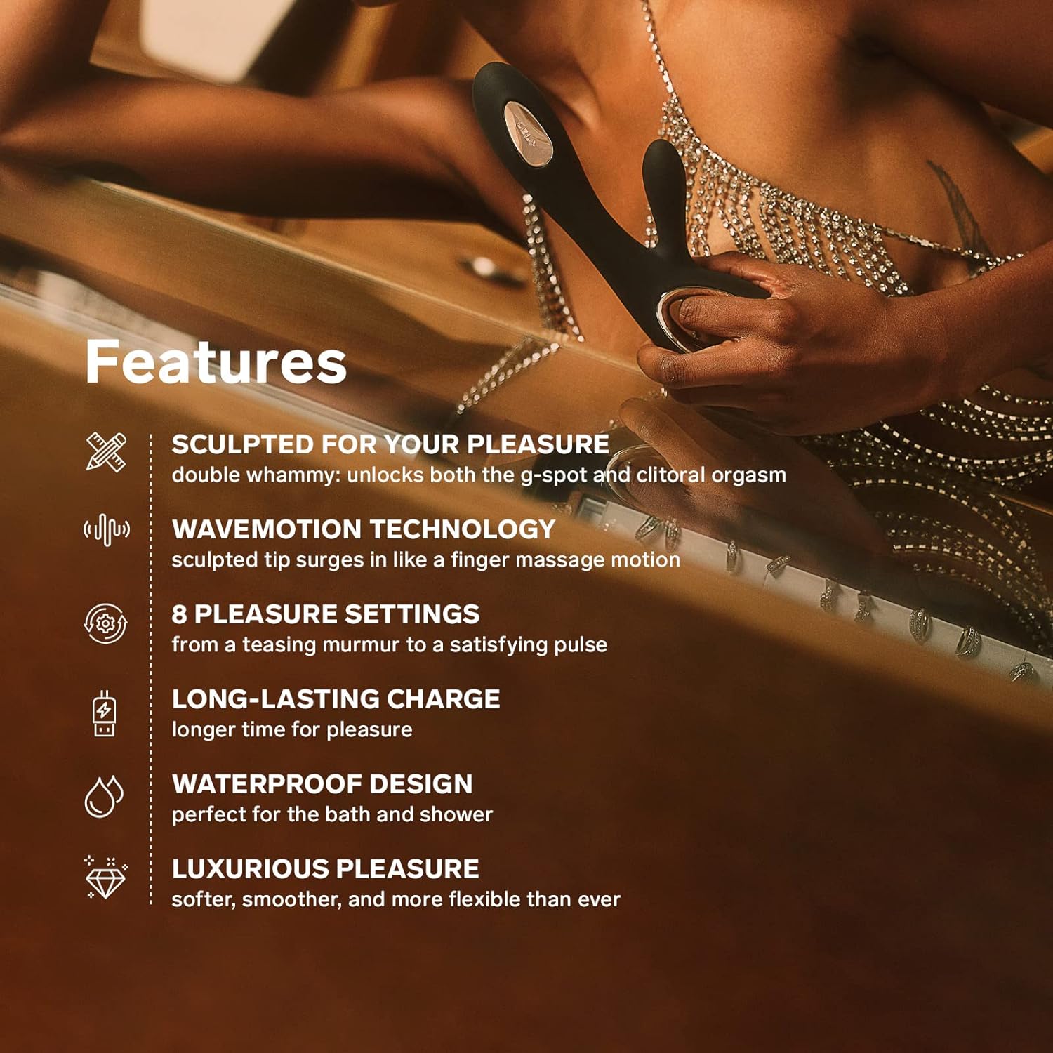 Dương vật giả Lelo Soraya Wave cao cấp Rung ngoáy mạnh mượt