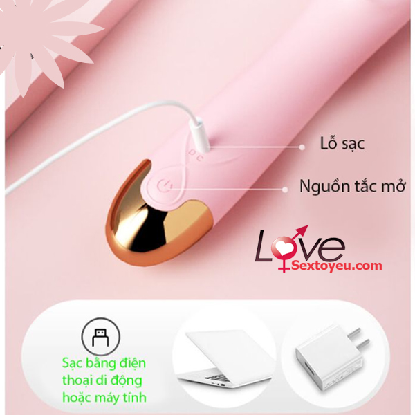 Dương vật Lilo rung ngoáy silicon 10 tần số chế độ sạc USB