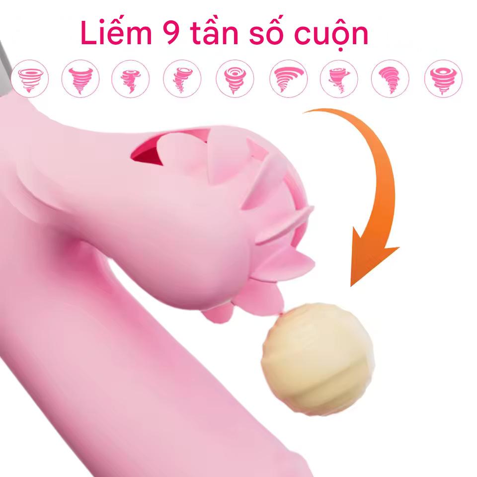 Máy rung Yeain Hot Wheel đa chức năng thụt xoay liếm tăng khoái cảm