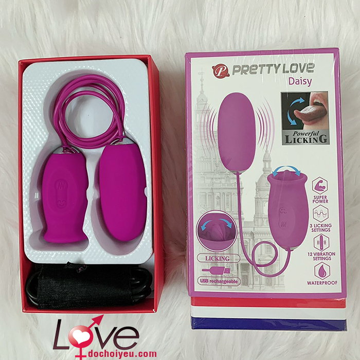 Trứng rung liếm 2 đầu PrettyLove Daisy silicon an toàn kích thích Trứng rung liếm 2 đầu PrettyLove Daisy silicon an toàn kích thích